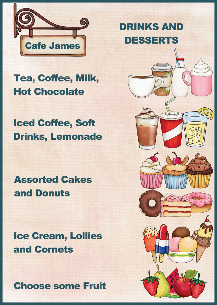 Drinks and Desserts Menu by twizzle Drinks and Desserts Menu